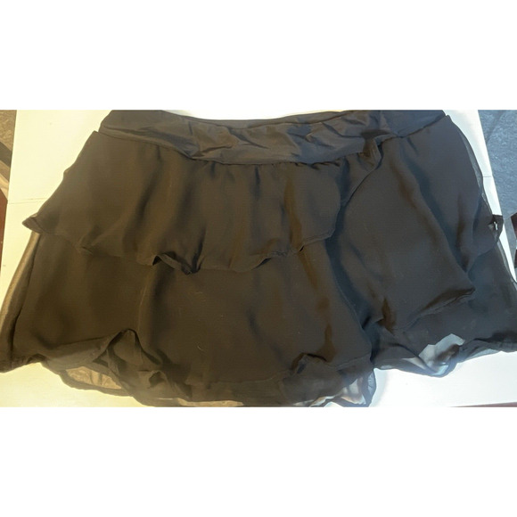 NWT Meet Curve Swim Skirt Black Ruffle Tiered Plus Size 2XL‎ - Picture 3 of 5